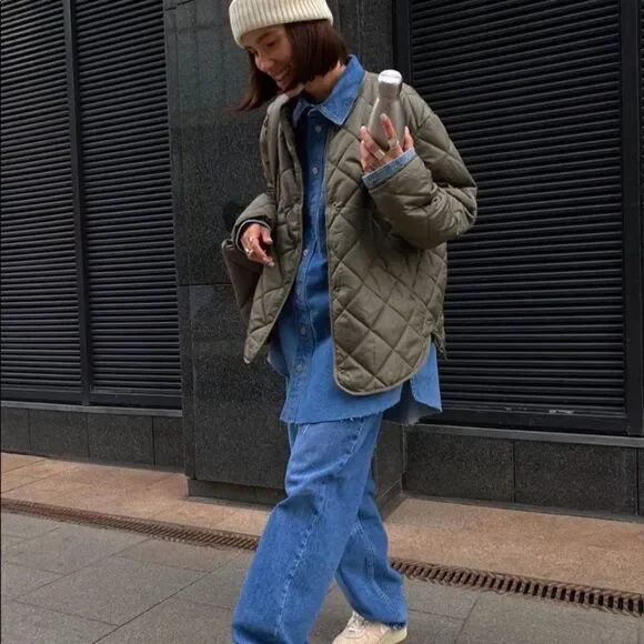 100% recycled denim H&M Shirt Jacket Overshirt Shacket - Picture 6 of 10